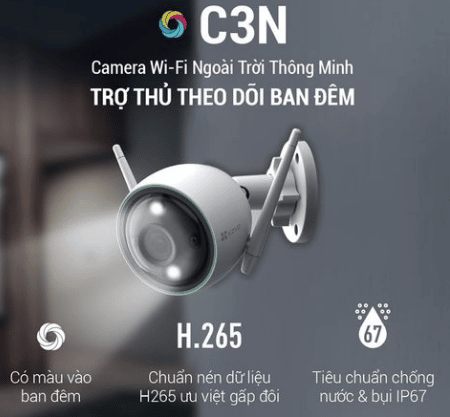 CAMERA EZVIZ C3N – “TRỢ THỦ THEO DÕI BAN ĐÊM”